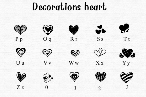 Decorations Heart Font - Preview 2