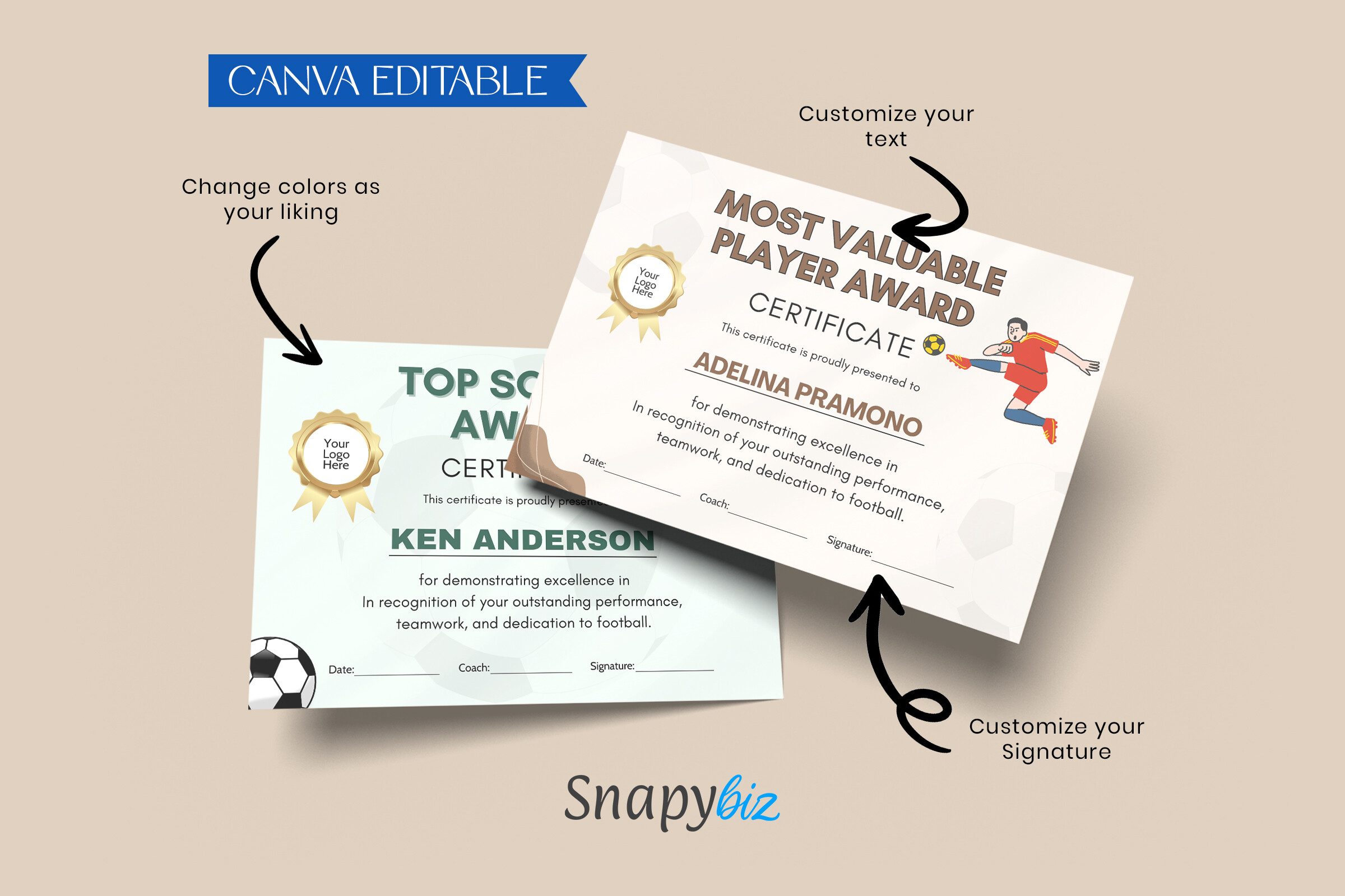 Football Award Certificate Templates