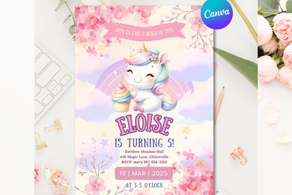 Magical Unicorn Birthday Invitation
