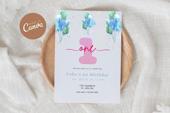 Pastel Birthday Invitation Canva