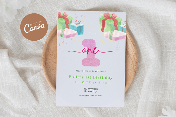 Pastel Birthday Invitation Canva
