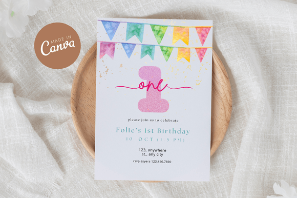Pastel Birthday Invitation Canva