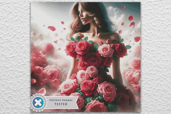 Roses Dress Fantasy Cross Stitch Chart