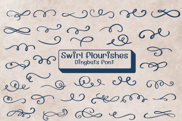 Preview of Swirl Flourishes dingbat font