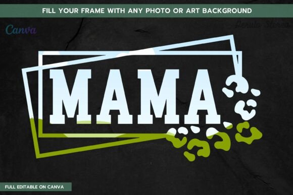 Best Mama Leopard Canva Frame