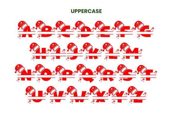 Big Santa Hat Font PNG with transparent background - Preview 3