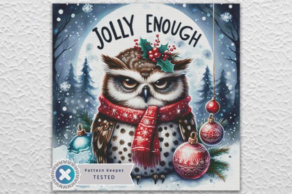 Grumpy Christmas Owl Cross Stitch PDF