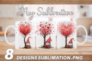 Mug Wrap Heart Tree Gnome Graphic by Artnoy · Creative Fabrica