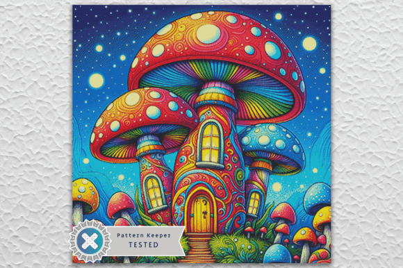 Mushroom Houses Cross Stitch Pattern PDF