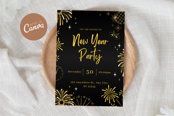 New Year Invitation Canva