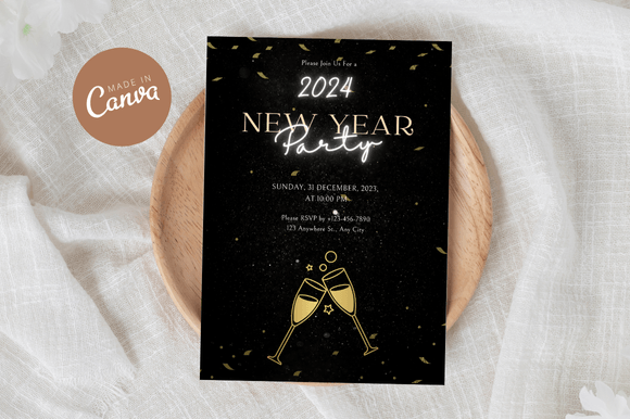 New Year Invitation Canva