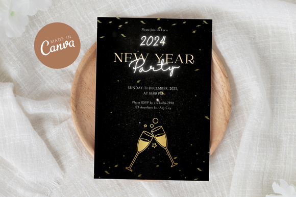 New Year Invitation Canva
