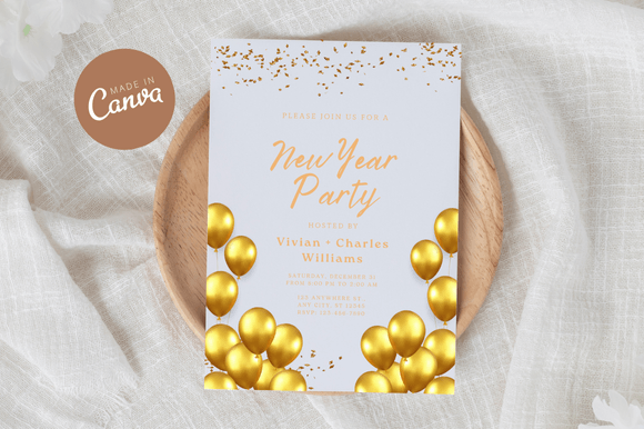New Year Invitation Canva