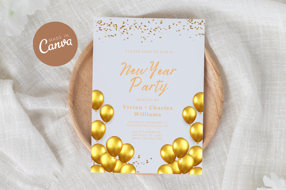 New Year Invitation Canva