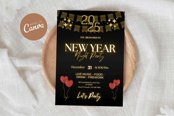New Year Invitation Canva