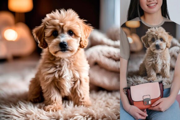 maltipoo doodle dog t-shirt print svg with rich illustration detail for sublimation