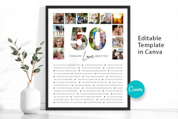 Canva Editable 50 Reasons We Love You