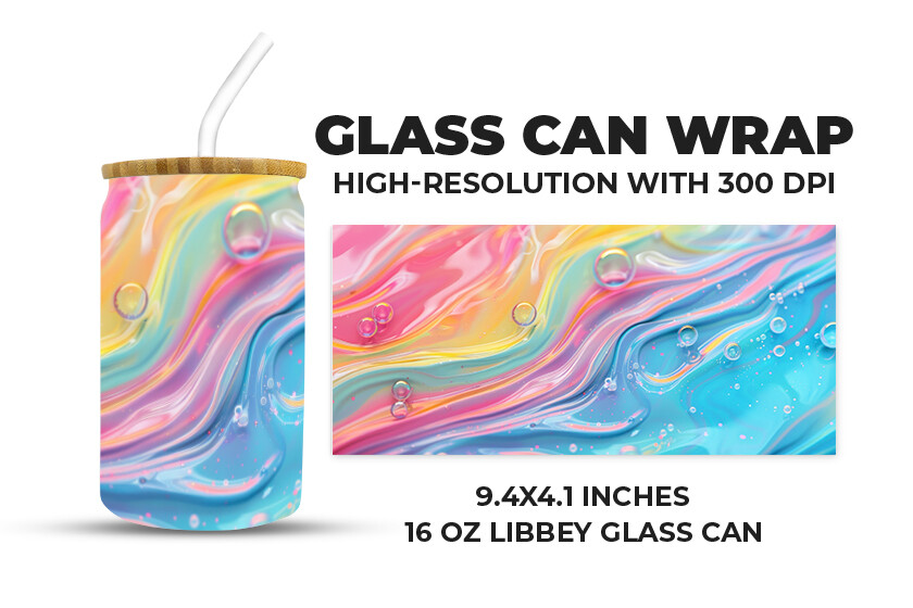 Colorful Liquid Glass Can Wrap Graphic by Creative World · Creative Fabrica