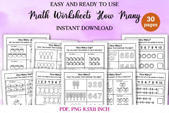 Counting Activity Pages for Kindergarten