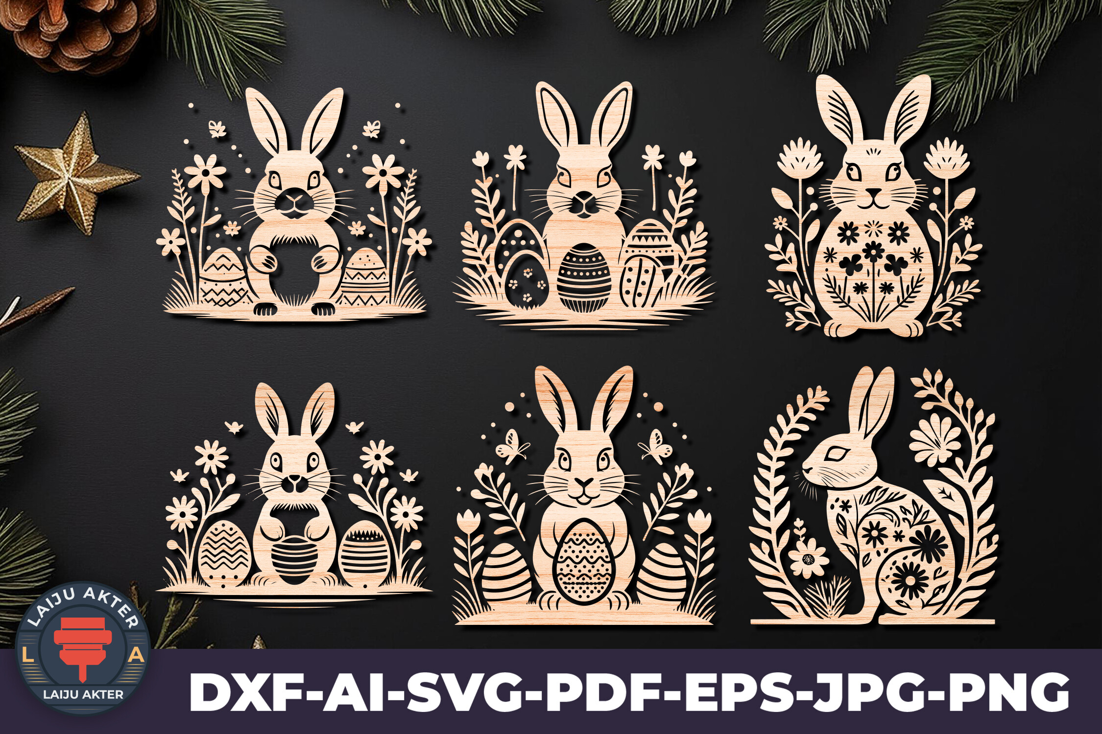 Detailed Easter Laser Cut SVG Pack · Creative Fabrica