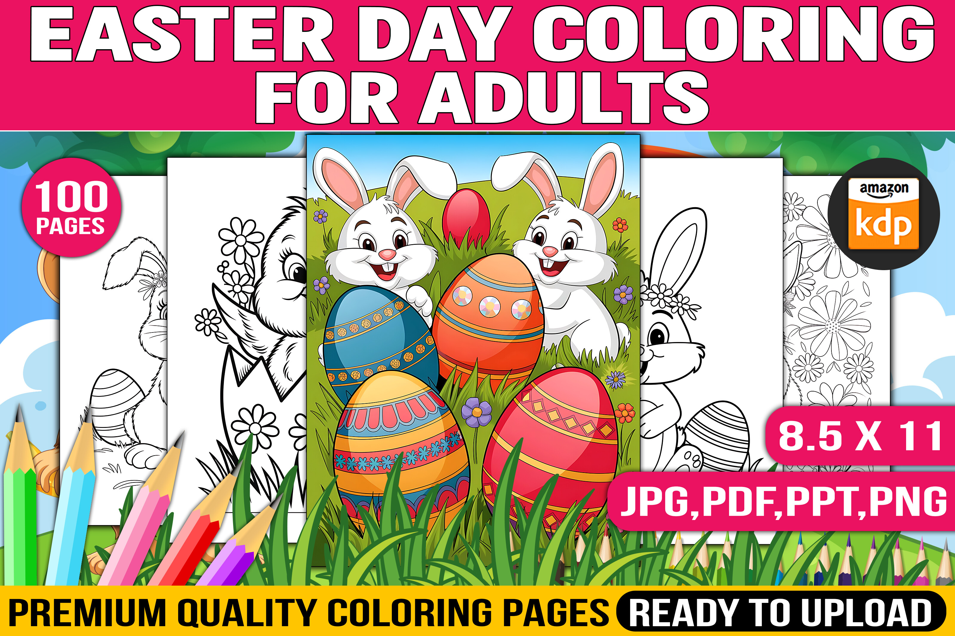 Easter Day Coloring Pages for Adults Graphic by TechPeak Crafts ...
