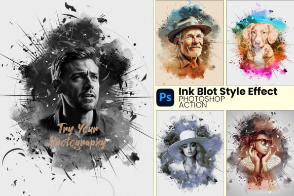 Ink Blot Art Photoshop Action Grafik Aktionen & Voreinstellungen Von mristudio