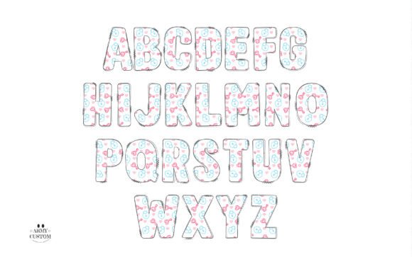 Love Valentine's Key Heart Font PNG with transparent background - Preview 2