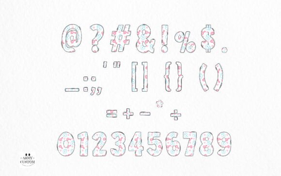 Love Valentine's Key Heart Font PNG with transparent background - Preview 3