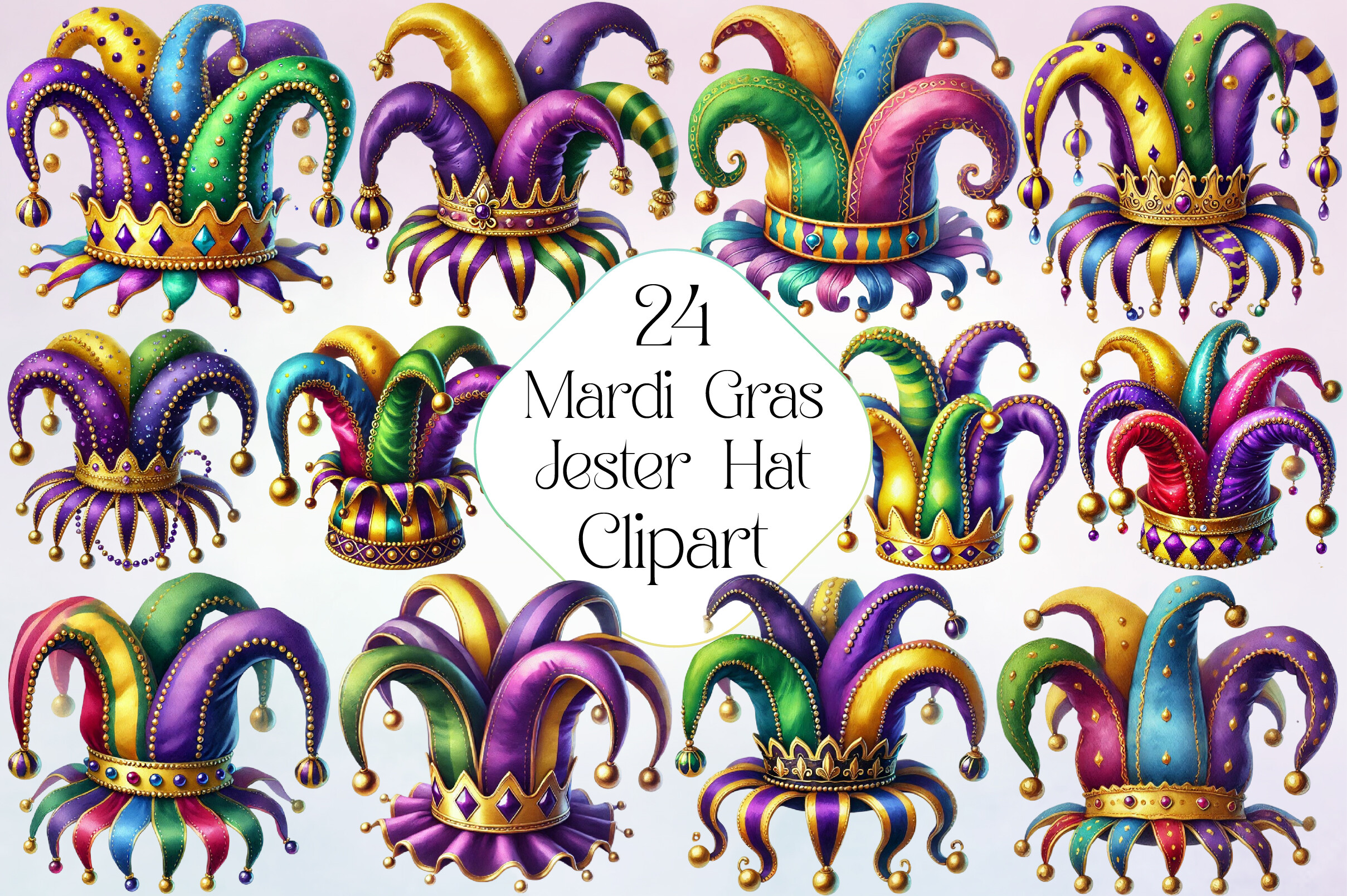Mardi Gras Jester Hat Clipart Graphic by Dream Print · Creative Fabrica