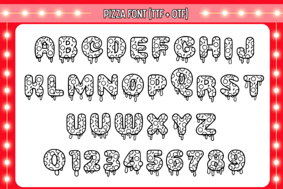 Pizza Font PNG with transparent background - Preview 1