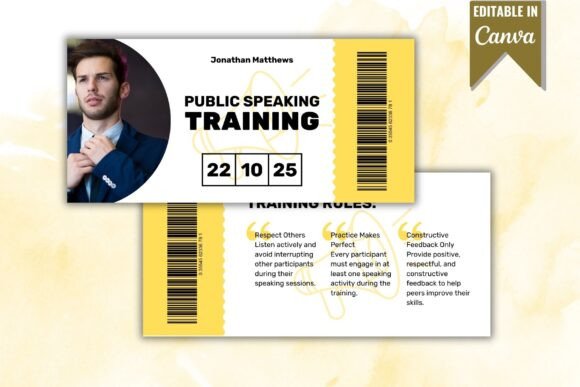 Public Speaking Training Ticket Template