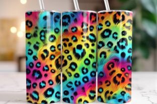 Rainbow Leopard Print Tumbler Wrap PNG Graphic by RahatKDP · Creative ...