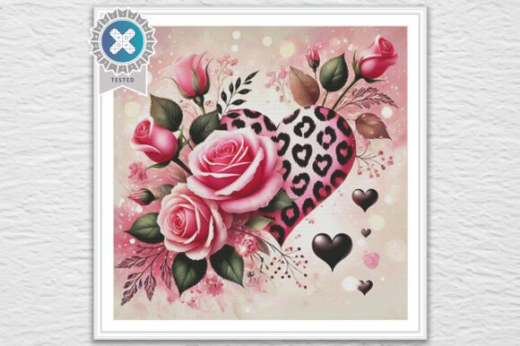 Valentine's Rose Heart Cross Stitch PDF