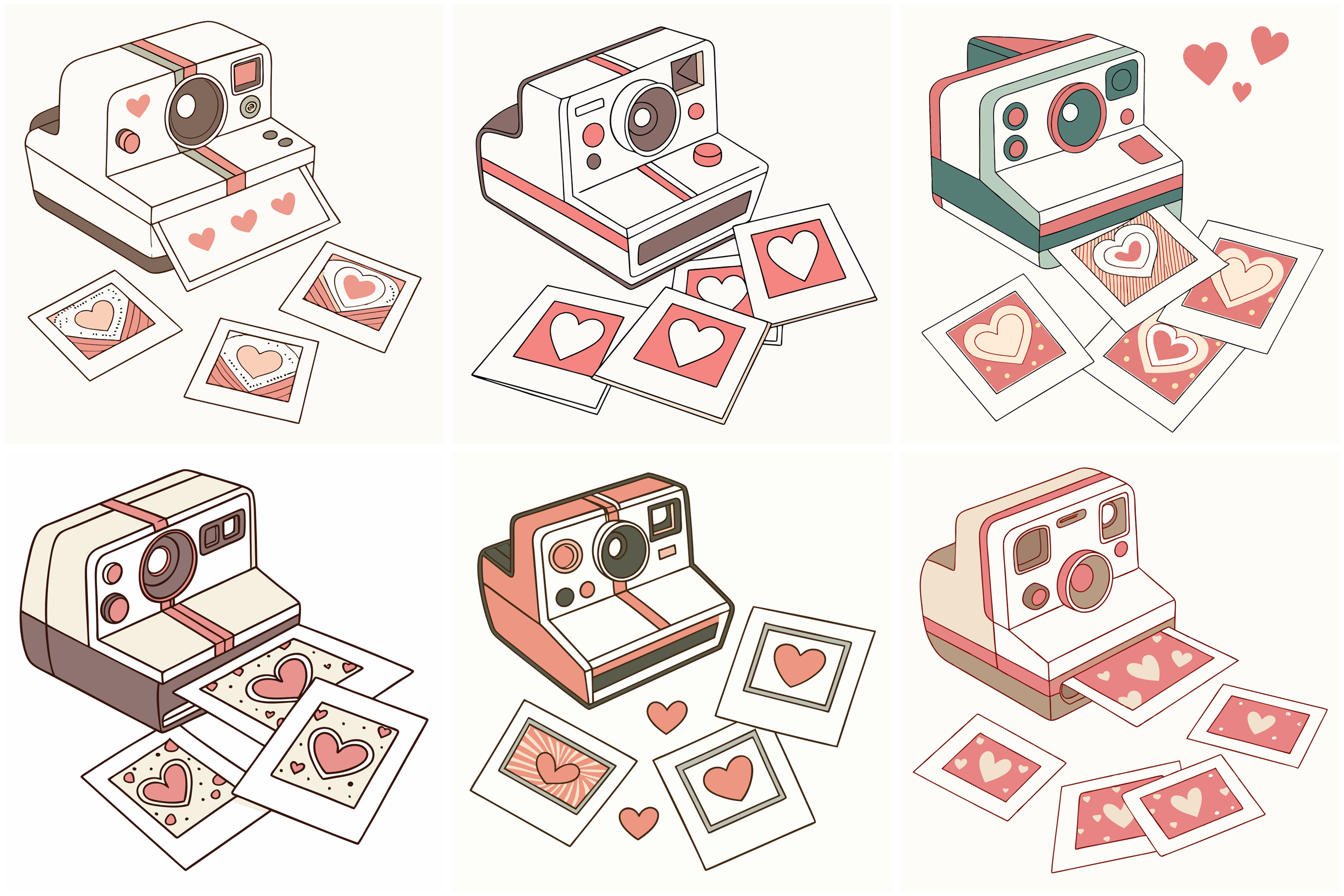 Vintage Polaroid Camera with Heart