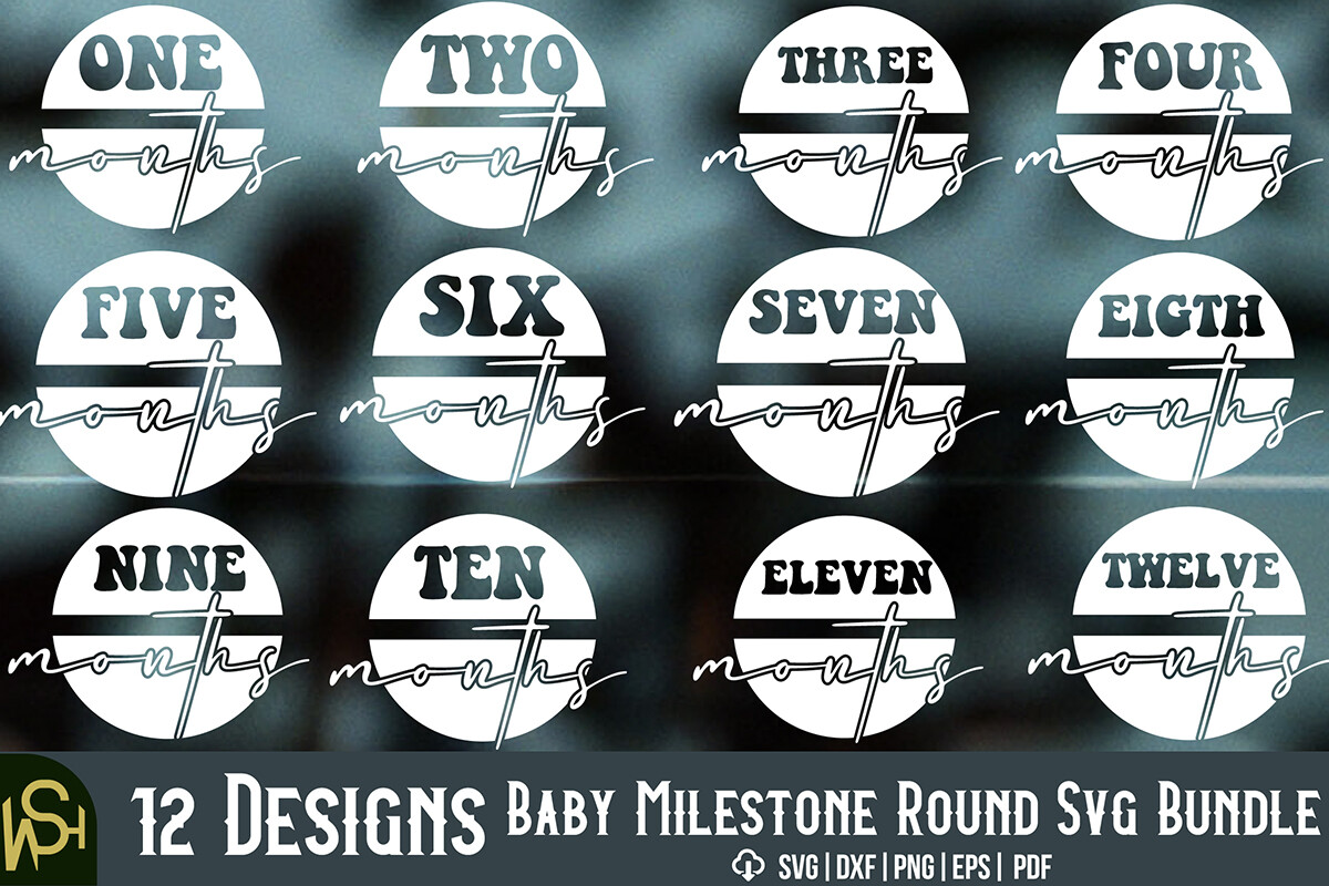Baby Milestone Round SVG Bundle Graphic by wishessvghop · Creative Fabrica