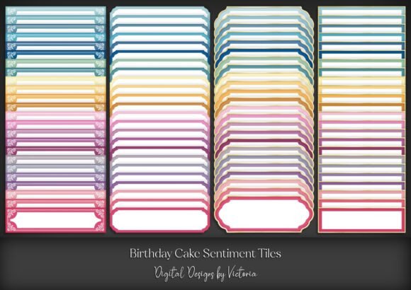 Birthday Cake Sentiment Tiles