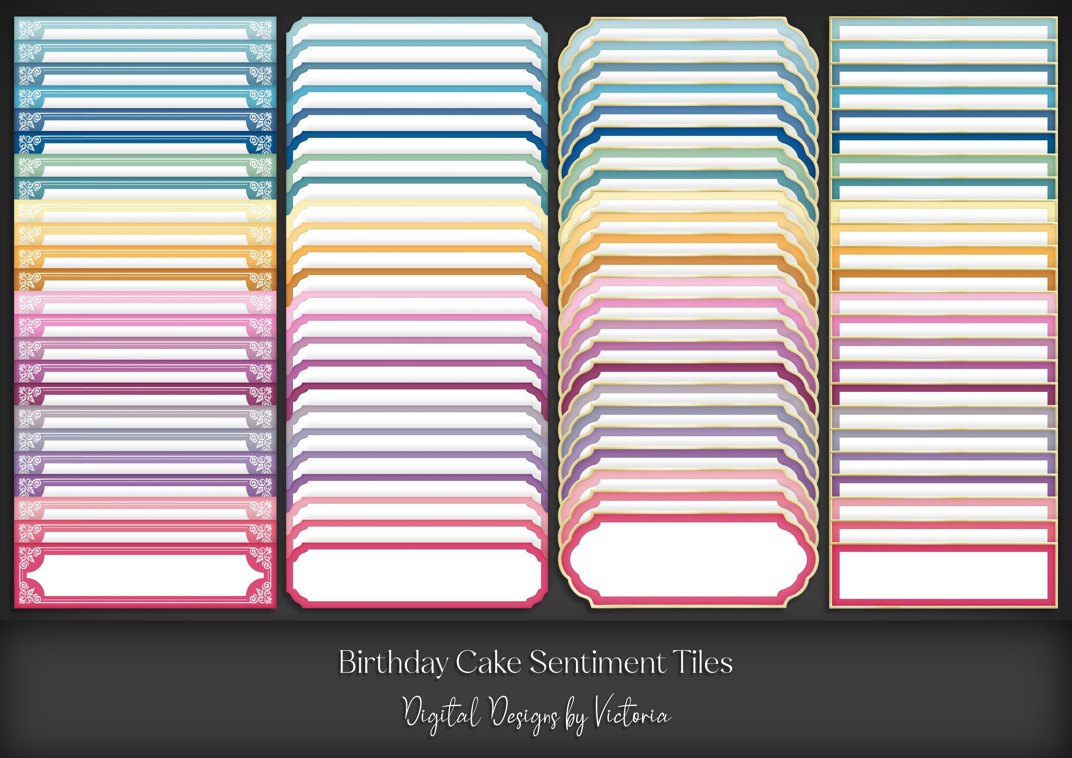 Birthday Cake Sentiment Tiles