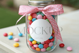 Candy Label Mockup, Sticker Mockup