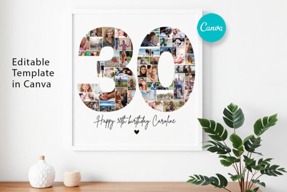 Editable 30th Birthday Canva Template