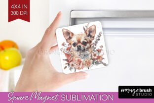 Floral Dog Magnet PNG Sublimation Graphic by Orange Brush Studio ...