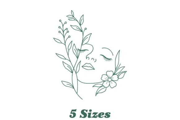 Floral Face Line Art