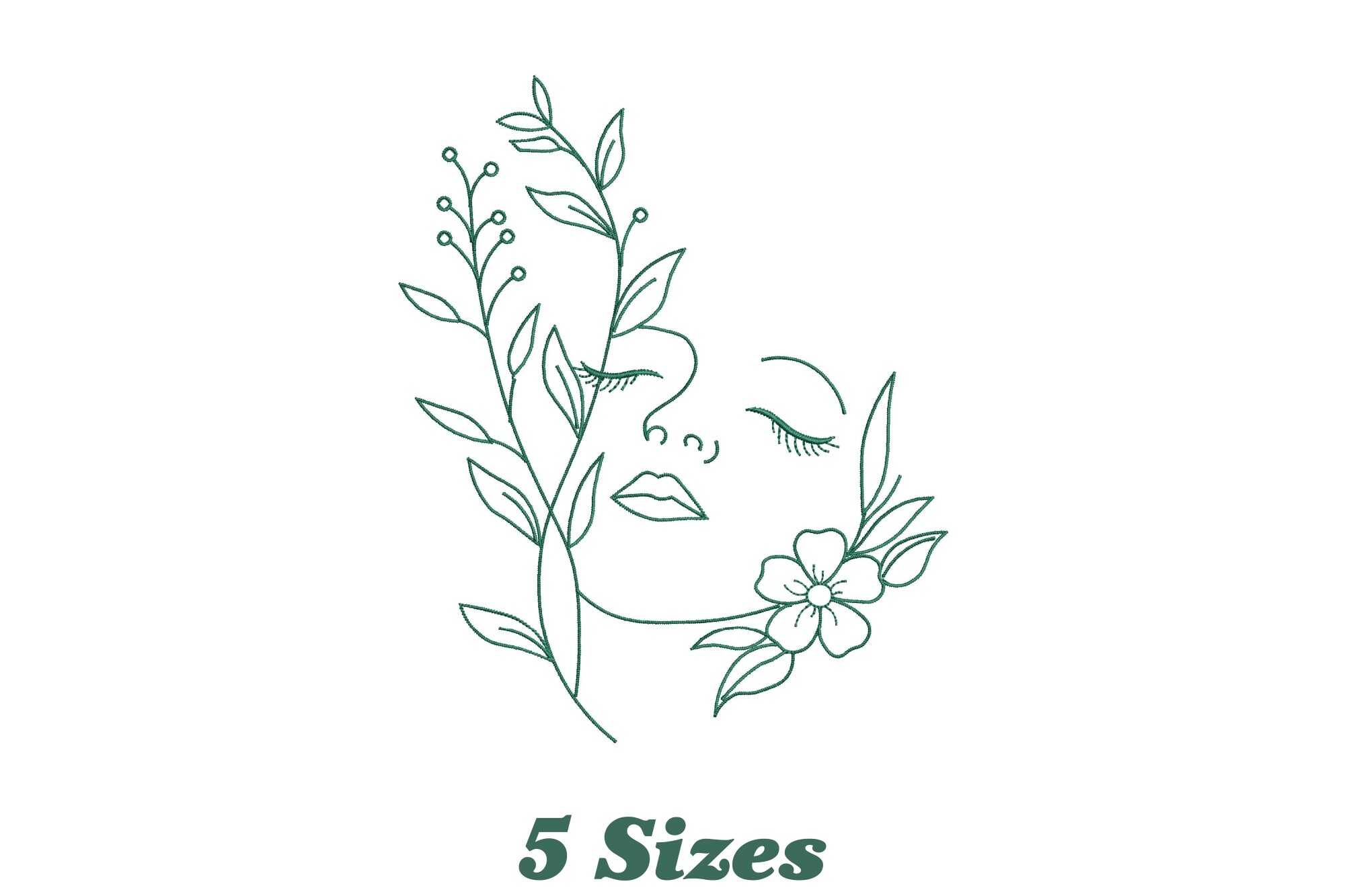 Floral Face Line Art