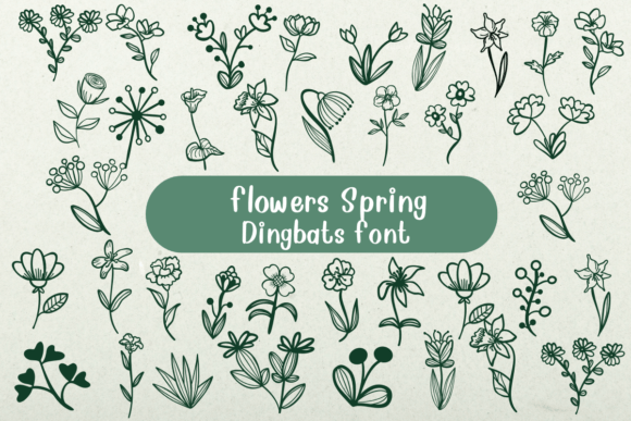 Flower Spring Dingbats Font By Nongyao