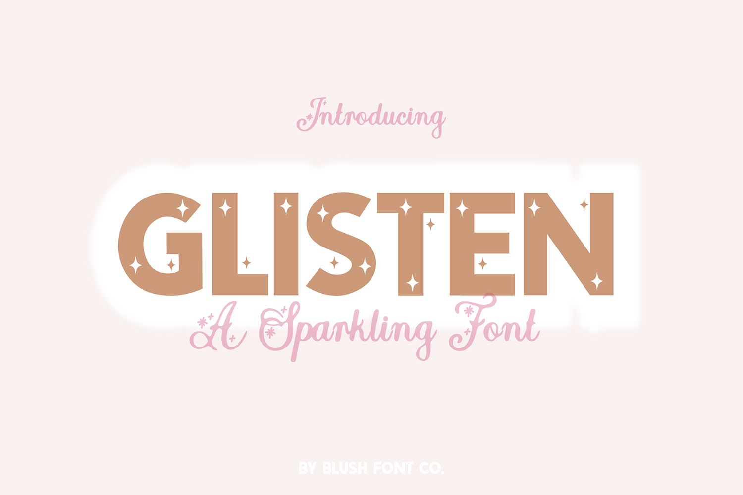 Glisten font preview - bold display font with high contrast