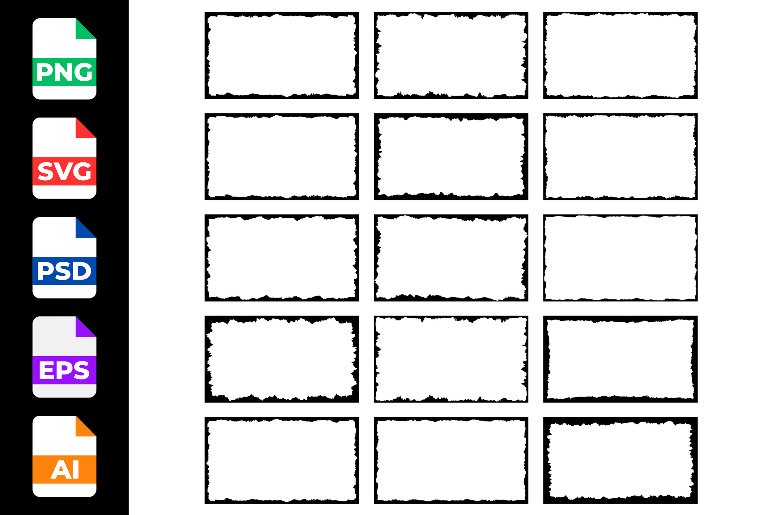 Grunge Frames Rough Edge Border Png Svg