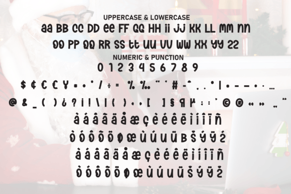 Santa Designer Font PNG with transparent background - Preview 6