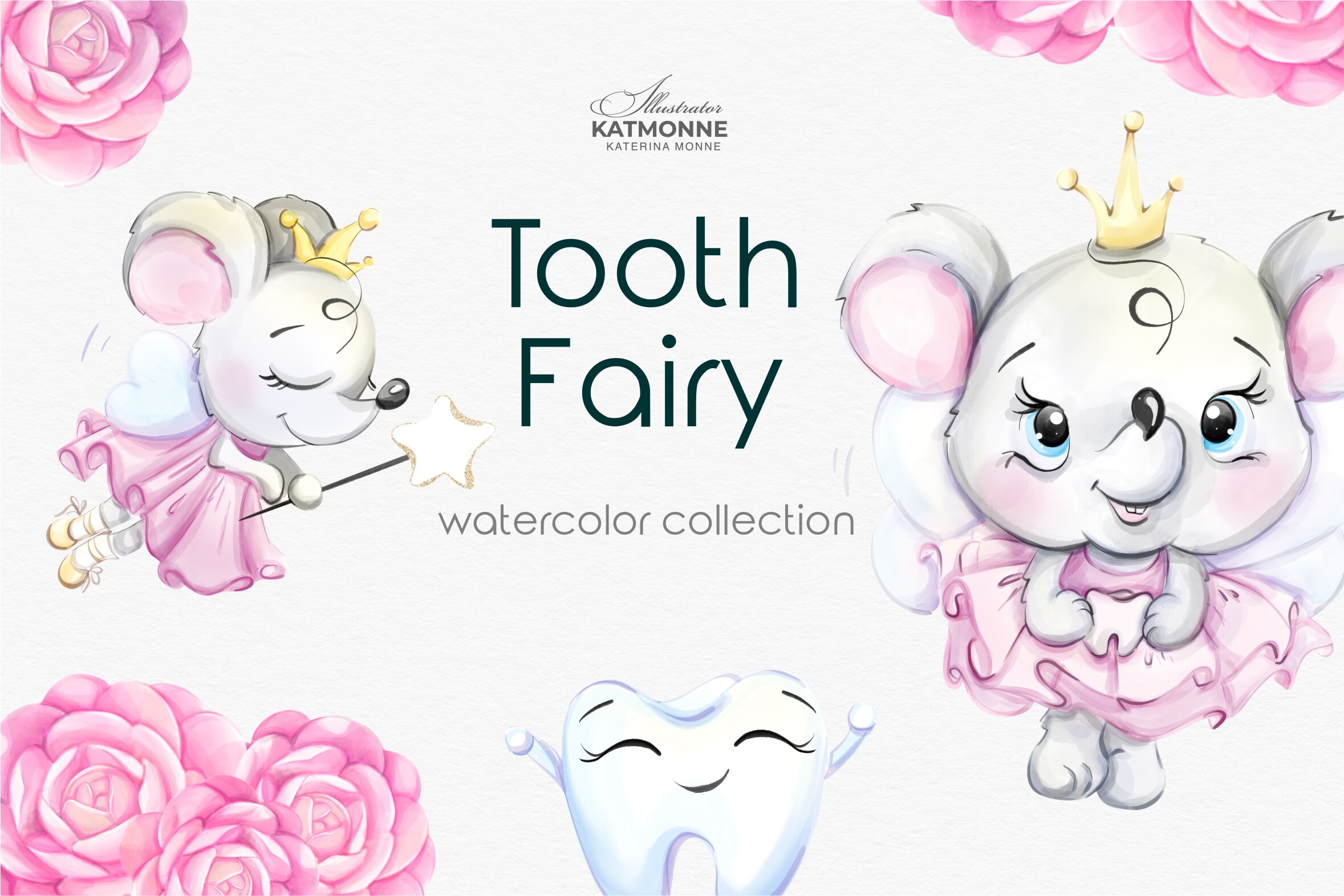 Tooth Fairy Watercolor Clip Art, Medical - photo 1