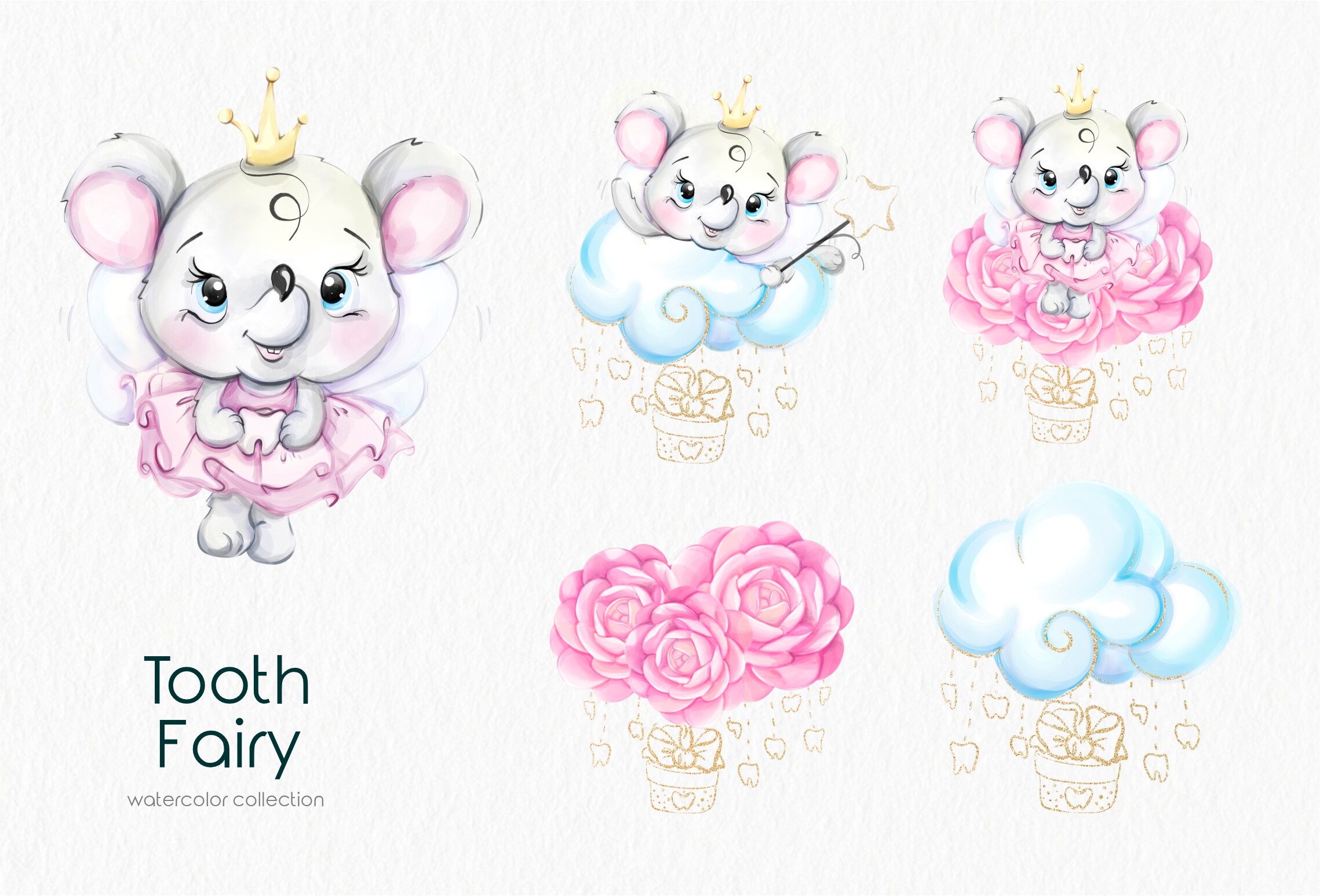 Tooth Fairy Watercolor Clip Art, Medical - photo 3