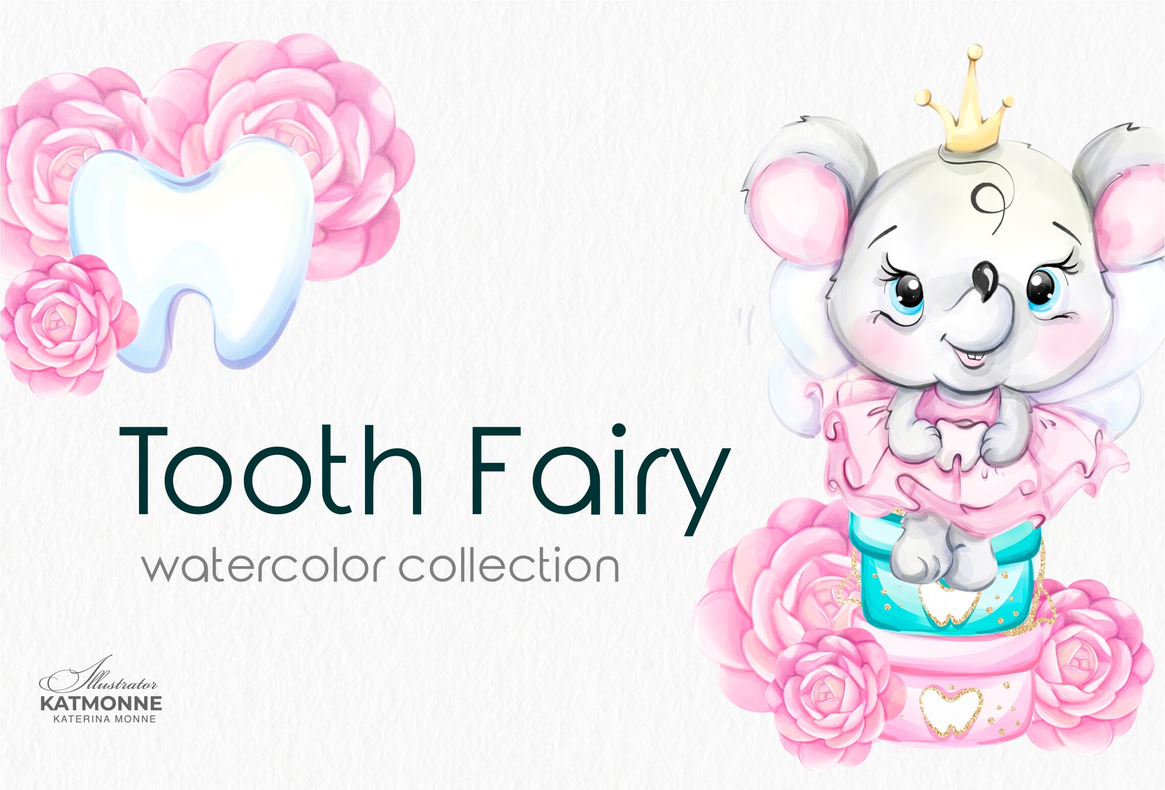 Tooth Fairy Watercolor Clip Art, Medical - photo 5