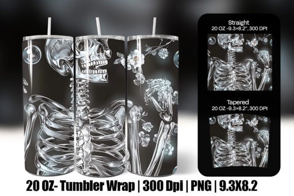 Skeleton Pattern Wrap Tumbler